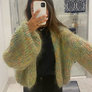 Handknit mohair sweater! UNIQUE